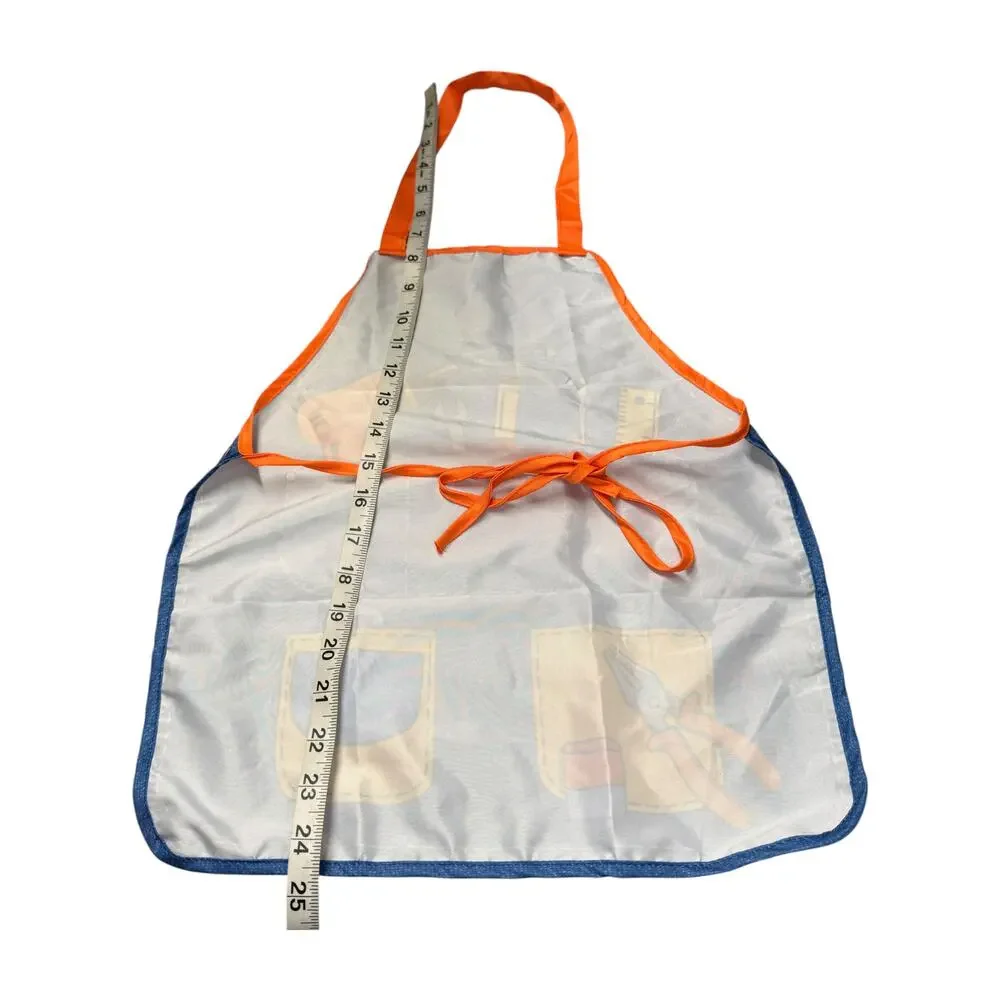 Kids Denim Tool Print Novelty Apron Costume Cooking Art Ages 4-8 - Picture 5 of 6